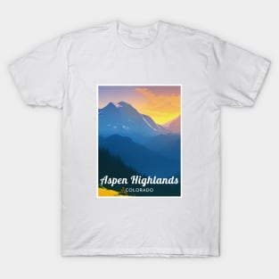 Aspen Highlands Colorado United States ski T-Shirt